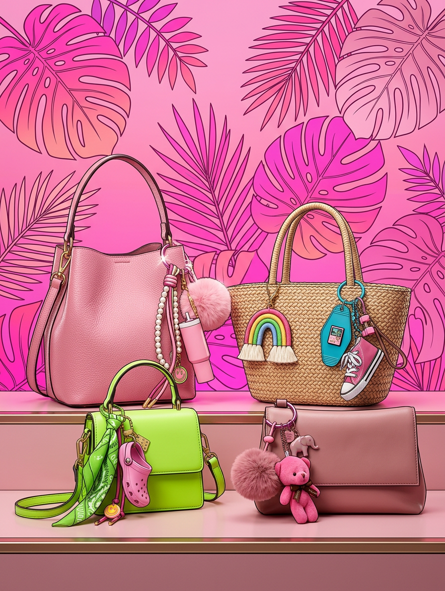 collection / Tribu Pink-Paradise bijoux de sac et charms Porte bonheur