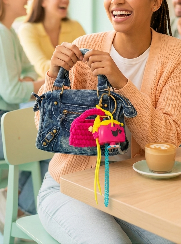 porte bonheur Gri-gri / Bijou de sac Madame Call coloré et fun tribu monsieur madame