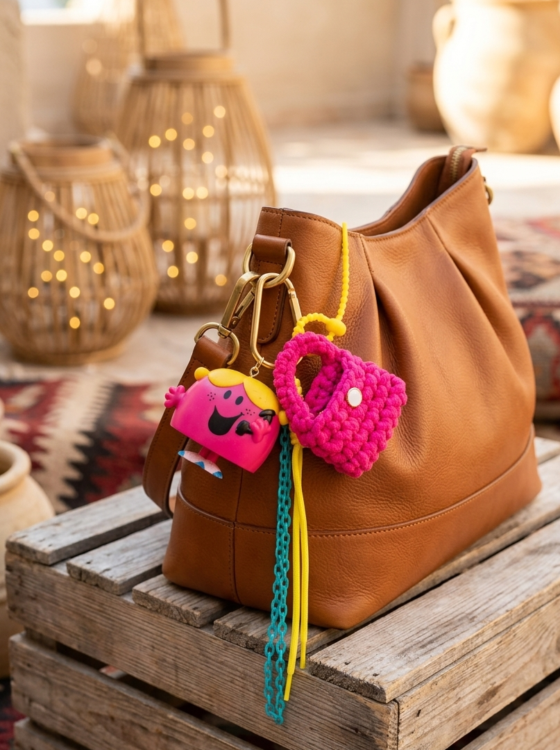 porte bonheur Gri-gri / Bijou de sac Madame Call coloré et fun tribu monsieur madame
