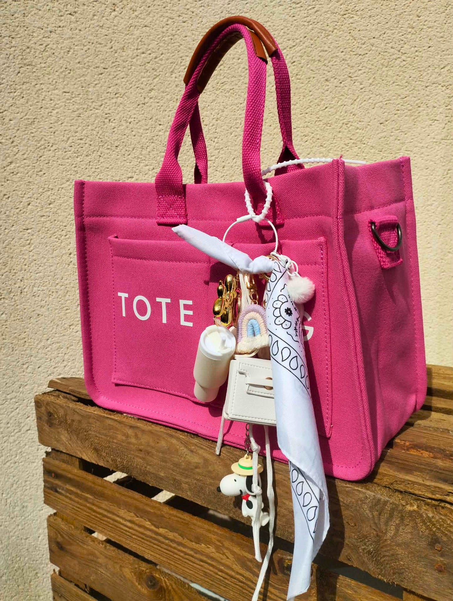 Tote bag avec son bijou de sac tendance