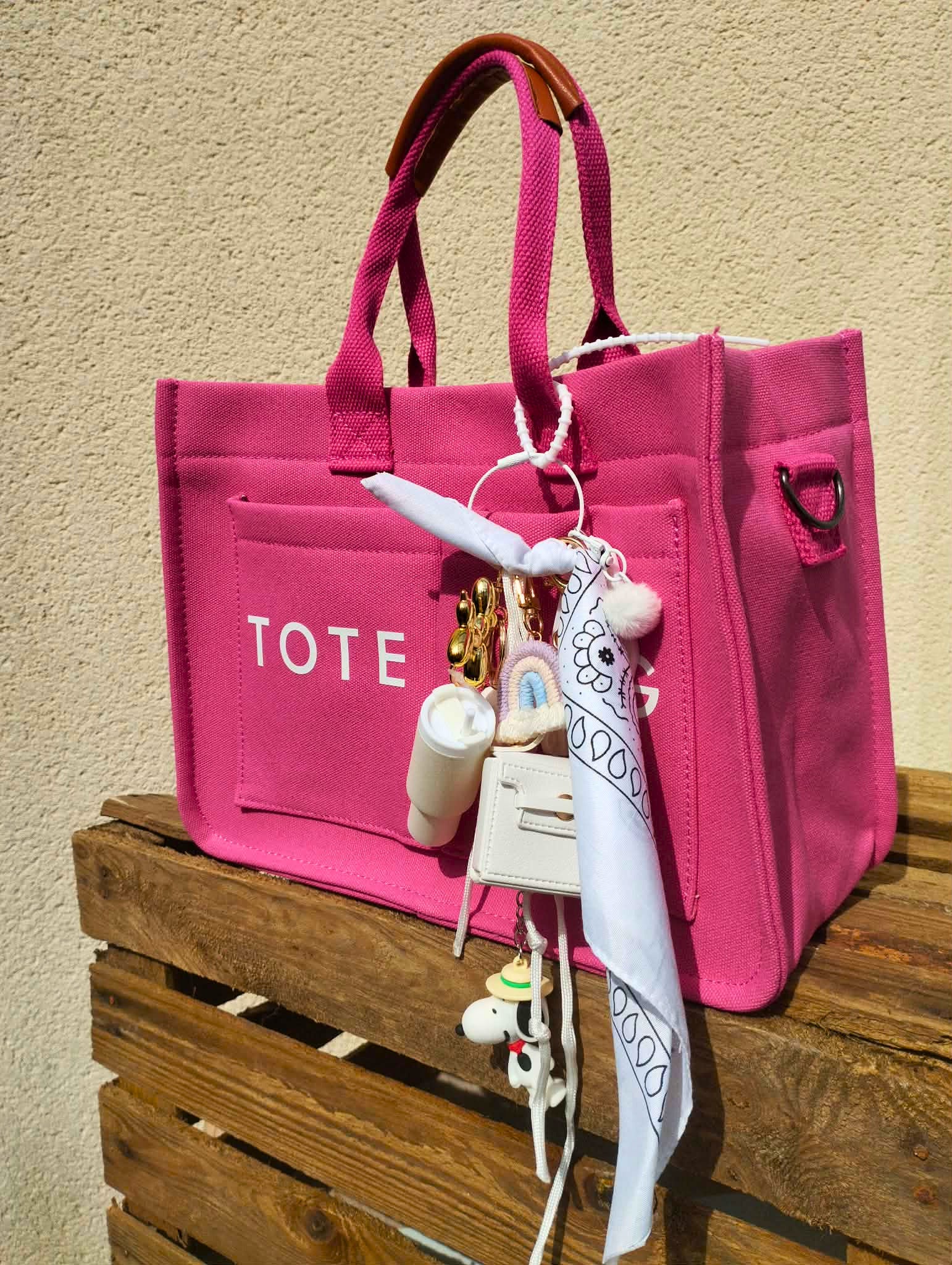 Tote bag avec son bijou de sac tendance
